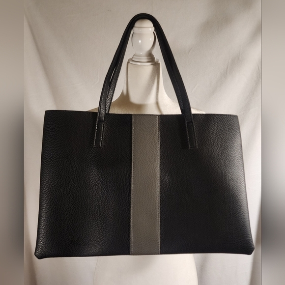 Vince Camuto Handbags - Vince Camuto Faux Leather Shoulder Bag Black & Gray